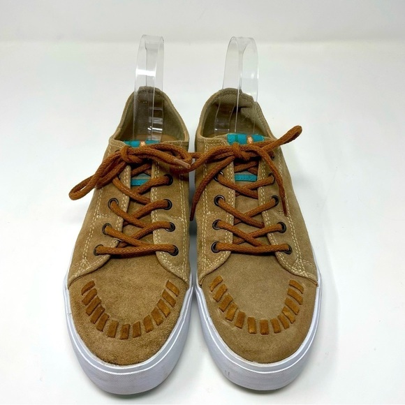 Reva by Justin "Susie" Leather Sneakers – Brown & White – Size 9.5 - Picture 2 of 11